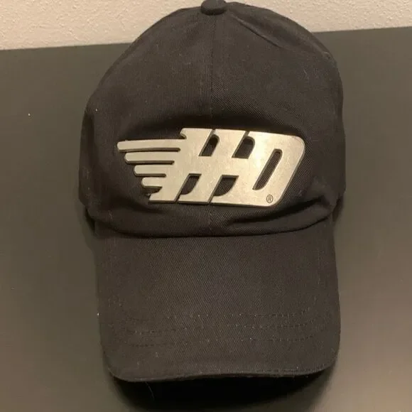 Black Harley Davison adjustable hat w/Metal - Picture 2 of 13